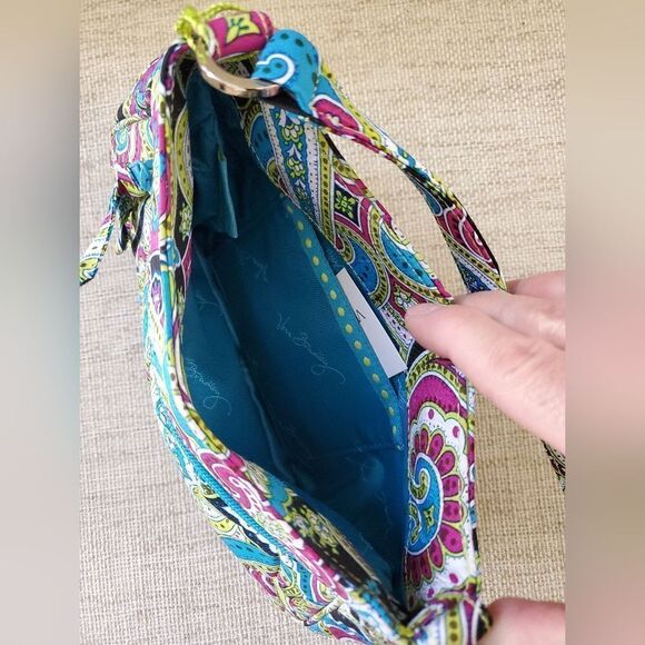 Vera Bradley Zoe Silk Paisley Shoulder Bag & Wristlet - Picture 6 of 13